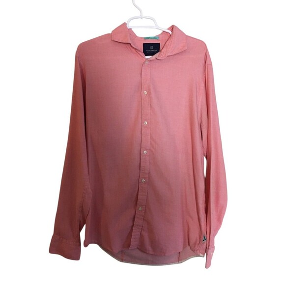 Scotch & Soda Button Up Shirt Men's Size XL Pink High On Chai Long Sleeve - Picture 1 of 9